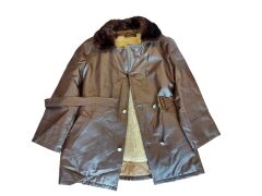 Military Fashion S. Deri Kürk Yaka Pardesü (Mont-Gocuk) S Beden + Bere-Şapka + Dönem Kulaklık (Sıfır Ürünler)