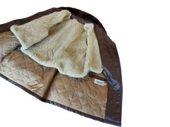 Military Fashion S. Deri Kürk Yaka Pardesü (Mont-Gocuk) S Beden + Bere-Şapka + Dönem Kulaklık (Sıfır Ürünler)