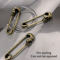 4.8x1.1 cm.İskelet Formunda Açılmayan Çengelli İğne Modeli (3 Adet)