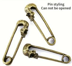 4.8x1.1 cm.İskelet Formunda Açılmayan Çengelli İğne Modeli (3 Adet)