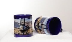 Uçağına Binen Pilot Baskılı Mavi Bardak (Model-27)