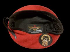 Kırmızı Renk Suriye Ordusu Sb. Bere Unisex (58 numara) Bez Kokartlı