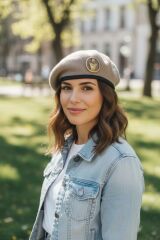 Kahverengi Fransız Metal Kokart Bere Unisex (54-55 Numara)