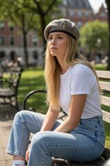 Kahverengi Fransız Metal Kokart Bere Unisex (54-55 Numara)