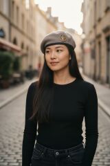 Kahverengi Fransız Metal Kokart Bere Unisex (54-55 Numara)