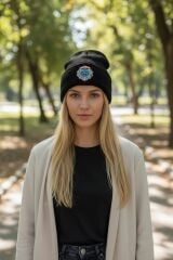 Siyah Renk Hava Kuvvetleri Nakış Armalı Bere