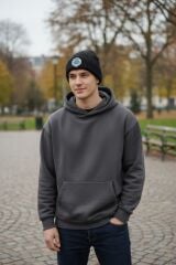 Siyah Renk Hava Kuvvetleri Nakış Armalı Bere