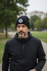 Siyah Renk Hava Kuvvetleri Nakış Armalı Bere