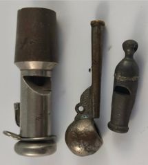 3 Adet Demiryolları Metal Düdük Lotu (10 cm.-9 cm.-6 cm.)