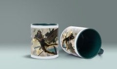 Helikopterden İnen Asker Baskılı Yeşil Bardak (Model-35)