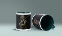 MG3 Sırtında Asker Baskılı Yeşil Bardak (Model-36)