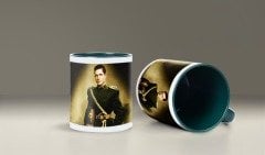 1940'Ların Yeni Mezun Subayı Baskılı Yeşil Bardak (Model-39)