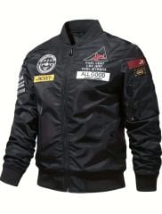 Erkek Dar Kesim Siyah Renk Pilot Model Mont (S Beden)