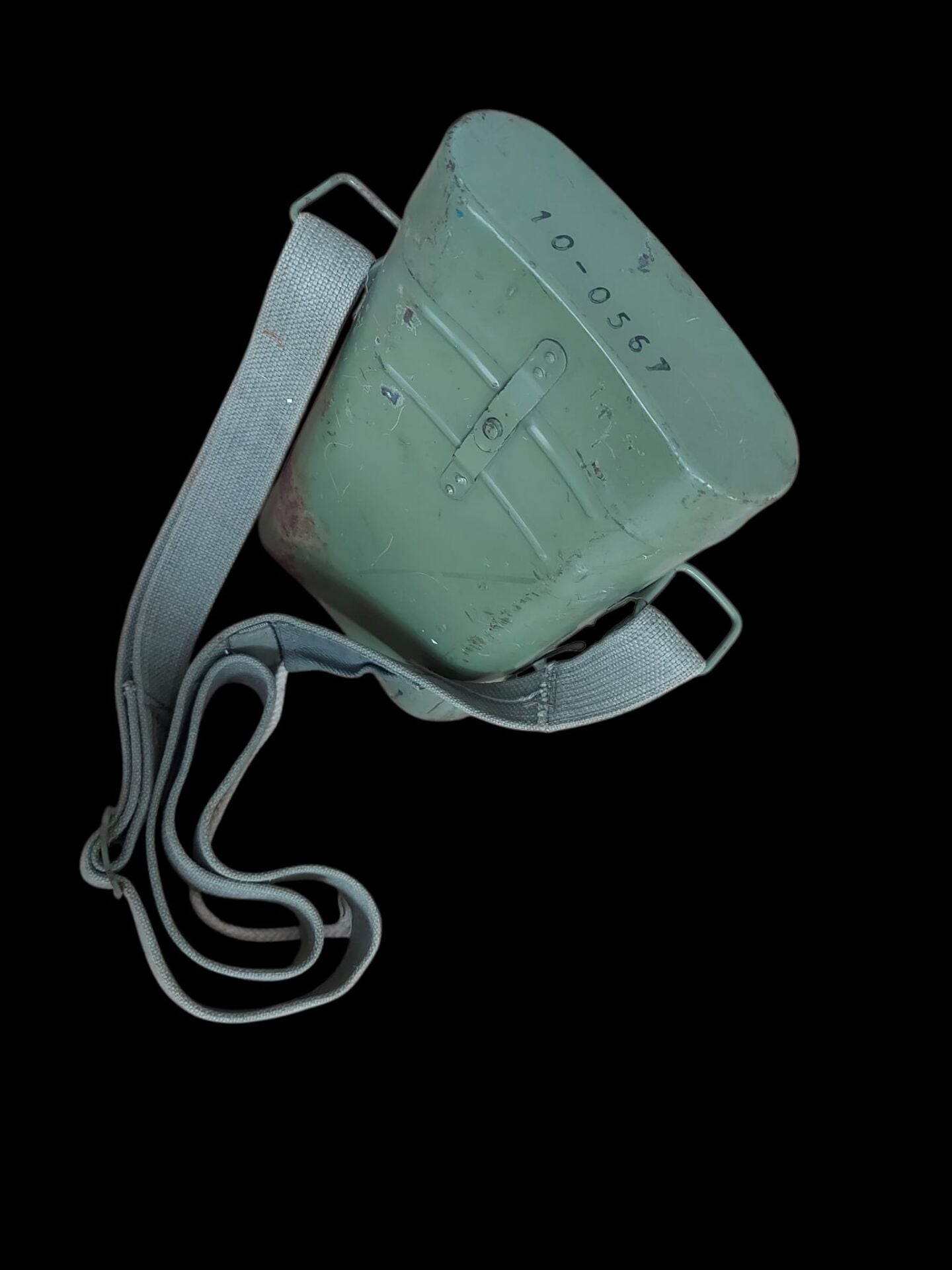 13.5x5x22 cm. Yugoslav Halk Ordusu Kimyasal Dedektör Seti Askılı Metal Taşıma Kutusu