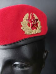 Military Fashion Metal Sovyet Kokartlı Kırmızı Kadın Bere (57 Numara)