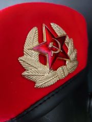 Military Fashion Metal Sovyet Kokartlı Kırmızı Kadın Bere (57 Numara)