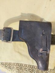 107 cm. Siyah Renk Ww2 Alman Ordusu Subay Çift Pençeli Deri Saha Kemeri (İthal Ürün)