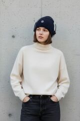 Military Fashion Ww2 Alman Kokartlı Siyah Renk Kulaklı Yün Bere+Vintage Kulaklık Kombini