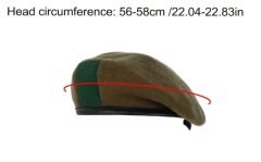 Military Fashion Unisex Kahverengi Kaşe Kumaş +Yeşil Kumaş Kokart (Ayarlanabilir)