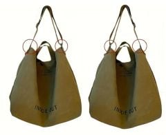 43x14x36 cm. Haki Baskılı Kanvas Tote Çanta Unisex