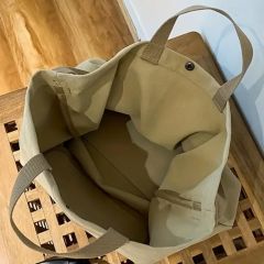 43x14x36 cm. Haki Baskılı Kanvas Tote Çanta Unisex