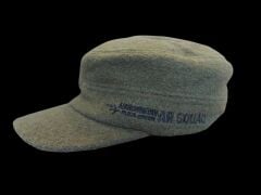 Haki Renk Military Fashion Vintage Yün Şapka (Nakış Yazılı)(Arkası Lastikli)