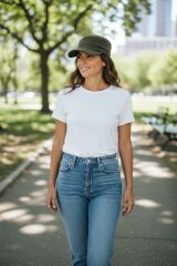 Haki Renk Military Fashion Vintage Yün Şapka (Nakış Yazılı)(Arkası Lastikli)