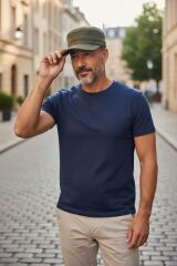 Haki Renk Military Fashion Vintage Yün Şapka (Nakış Yazılı)(Arkası Lastikli)