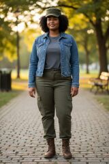 Haki Renk Military Fashion Vintage Yün Şapka (Nakış Yazılı)(Arkası Lastikli)