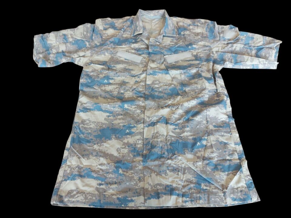 Kahve/Mavi Kamuflaj Hava Kuvvetleri Kısa Kollu Eğt. Gömlek Apoletsiz+Pantalon (46-4/ S-M Beden) Sıfır Ürün