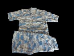 Kahve/Mavi Kamuflaj Hava Kuvvetleri Kısa Kollu Eğt. Gömlek Apoletsiz+Pantalon (46-4/ S-M Beden) Sıfır Ürün