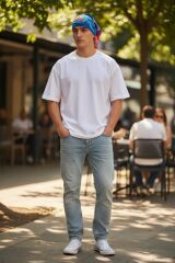 47x22 cm. Bandana-Boyunluk Modeli Unisex (Esnek Baskılı Kumaş)