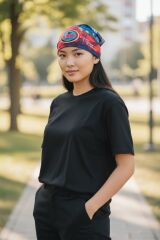 47x22 cm. Bandana-Boyunluk Modeli Unisex (Esnek Baskılı Kumaş)