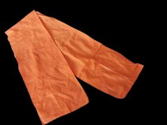 136x20 cm. Turuncu Renk İpek Kumaş  Vintage Pilot Fular (Orjinal Ürün)