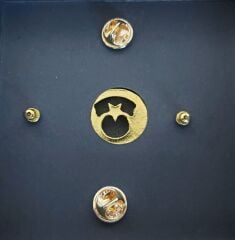 9.5x9.5x6 cm. Kutusunda  1 Adet Metal Pilot Brove-2 Adet Metal Rozet Kombini (Dekoratif Ürün)