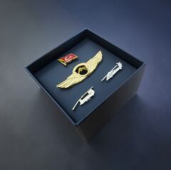 9.5x9.5x6 cm. Kutusunda  1 Adet Metal Pilot Brove-3 Adet Metal Rozet Kombini (Dekoratif Ürün)