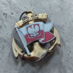 4x5 cm.Polonya Donanma Yaka İğnesi Pirinç-Emaye (Donanmanın 80.Yılı)