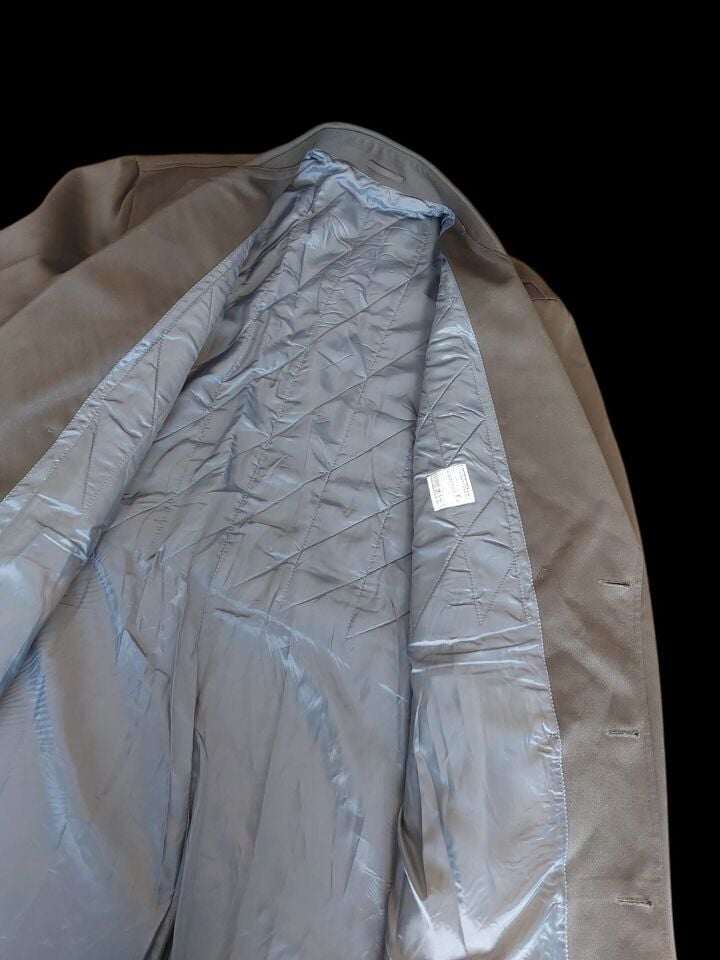 Haki Renk Pardesü (Trençkot) Apoletsiz-1 Unisex  (54-C/ L Beden) Sıfır Ürün