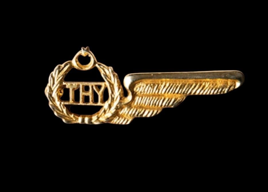 5x2 cm. 1980'ler THY Pirinç Pilot Brove