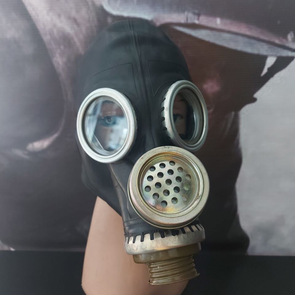 Rus GP-5M Siyah Renk Gaz Maskesi+40 mm. Gost Filitre (Sıfır Ürün)