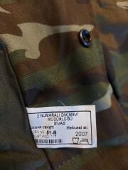 2007 Kamuflaj Parka Astarlı Unisex (51-B/M-L Beden) Sıfır Ürün