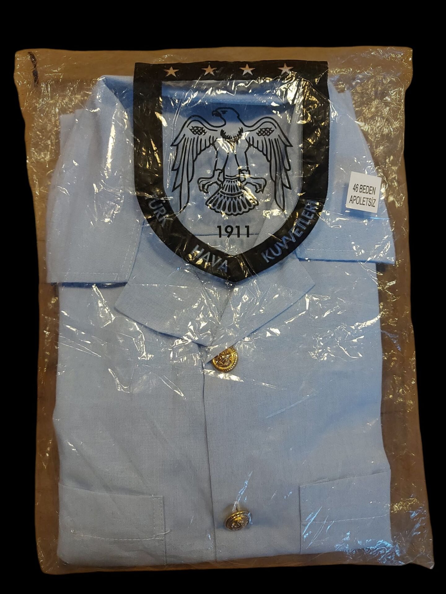 Hava Kuvvetleri Apoletsiz Yazlık (Kısa Kol) Gömlek(46-S Beden) Sıfır Ürün