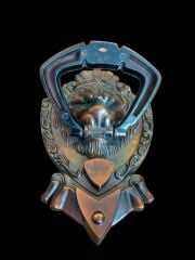 11x17.5 cm. Bakır Madenden Aslan Başlı Kapı Tokmağı