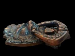 11x17.5 cm. Bakır Madenden Aslan Başlı Kapı Tokmağı