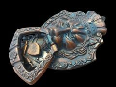 11x17.5 cm. Bakır Madenden Aslan Başlı Kapı Tokmağı