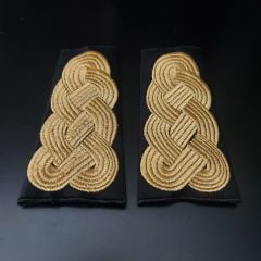 12,5x6 cm. Siyah Kumaş Üzerinde Sırma Apolet (Çift)