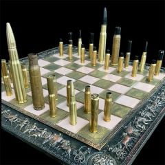 42.5x42.5x1 cm El Boyama Tabla Üzerinde Pirinç Kovan Taşlar Satranç Takımı