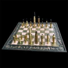 42.5x42.5x1 cm El Boyama Tabla Üzerinde Pirinç Kovan Taşlar Satranç Takımı