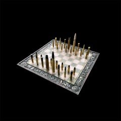 42.5x42.5x1 cm El Boyama Tabla Üzerinde Pirinç Kovan Taşlar Satranç Takımı