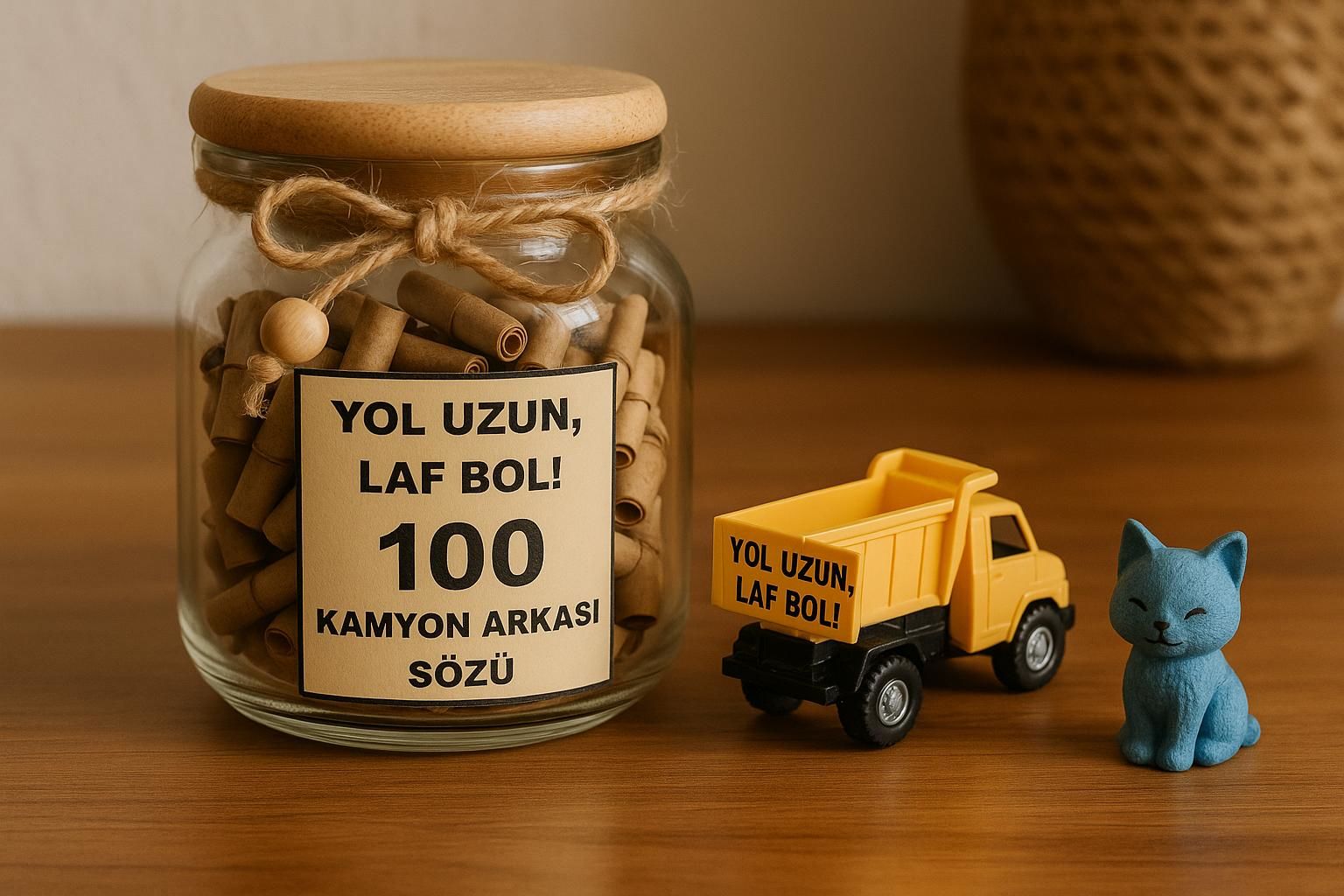 Hediyelik Kamyon Arkası Sözler ( Cam Kavanoz İçinde 100 Adet Rulo Halinde)